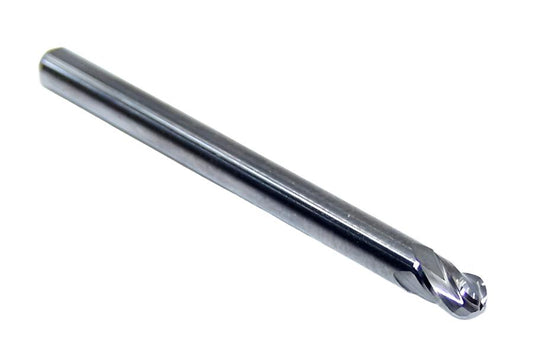 1835-1181.178 Kyocera 3.00mm Carbide 4 Flute End Mill Ball End .1181" Diameter .178" Flute 1.50" Length .125" Shank