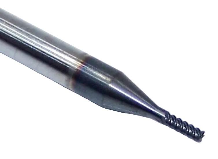 1905-0394L118R Kyocera 0.0394" Carbide 5 Flute End Mill Radius End AlTiN Coated 0.0394" Diameter 0.118" Flute 1.50" Length 0.1181" Shank