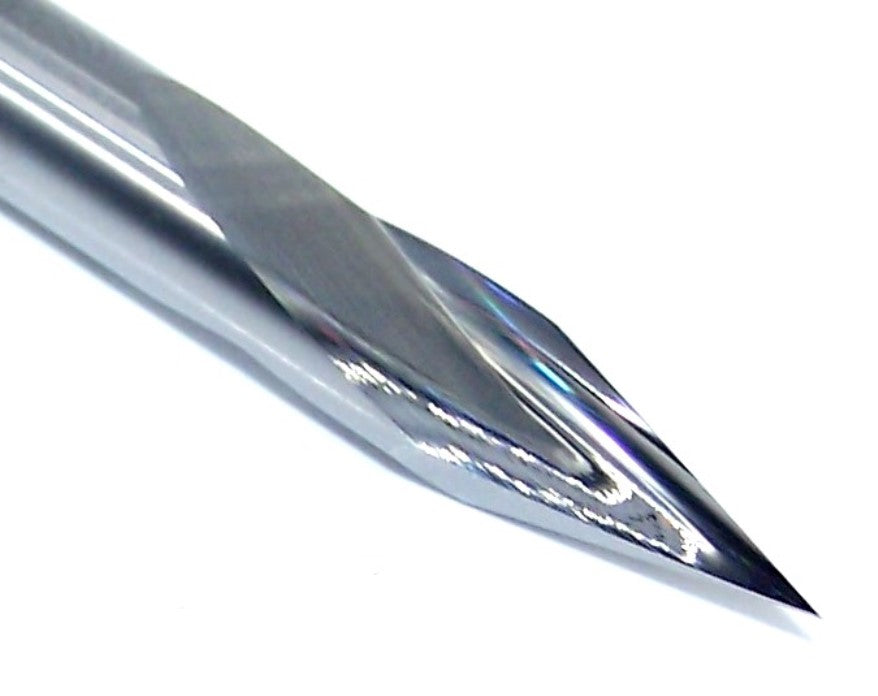 2002-2500.030A1 Kyocera 1/4" Carbide Chamfer and Engraving Bit 30° Included Point 2 FLUTE .250" Diameter 2.50" Length .250" Shank