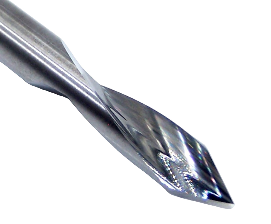 2002-2500.060A1 Kyocera 1/4" Carbide Chamfer and Engraving Bit 60° Included Point 2 FLUTE .250" Diameter 2.50" Length .250" Shank