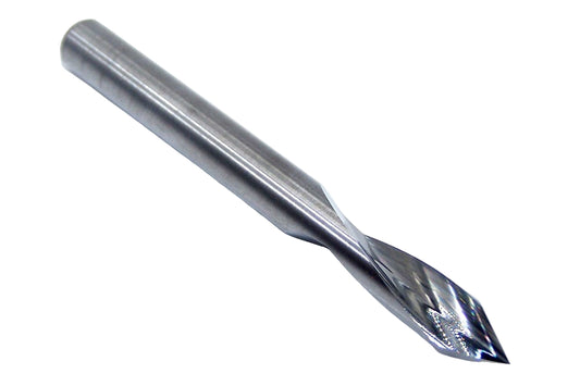 2002-2500.060A1 Kyocera 1/4" Carbide Chamfer and Engraving Bit 60° Included Point 2 FLUTE .250" Diameter 2.50" Length .250" Shank