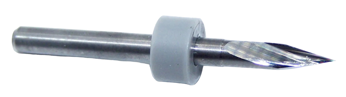 2002.1181.030 Kyocera 30° Carbide 2 Flute Chamfer Engraving tool .1181" Diameter .010" Tip Width 1.50" Length .125" Shank