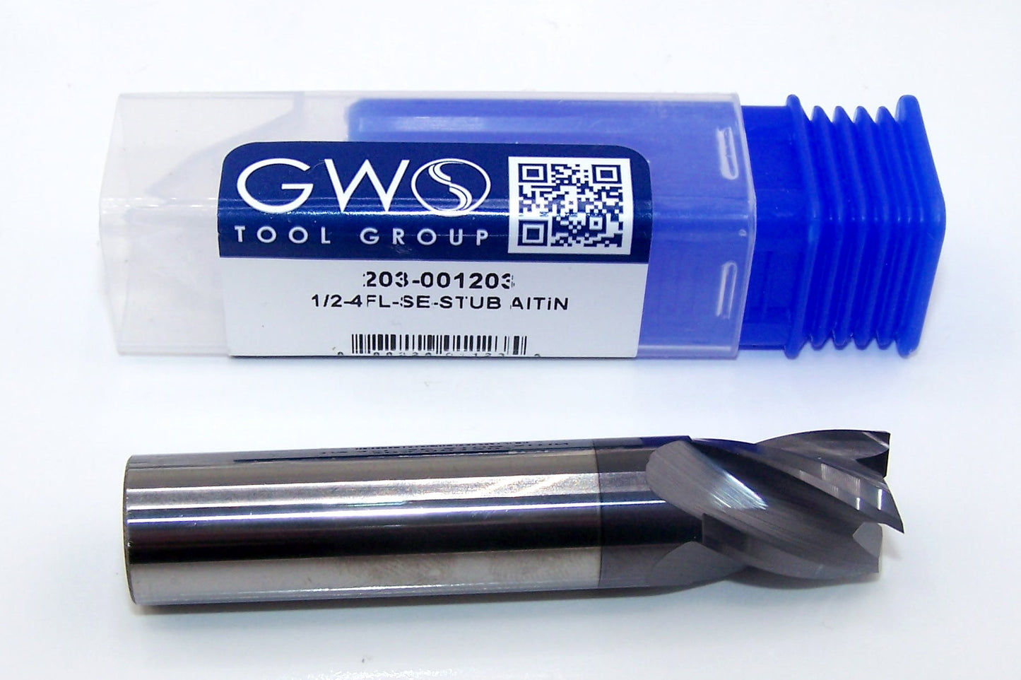 203-001203 Monster Tool 1/2" Carbide 4 Flute End Mill Stub Length AlTiN Coated .500" Diameter 0.625" Flute 2.50" Length 0.500" Shank GWS Tool Group