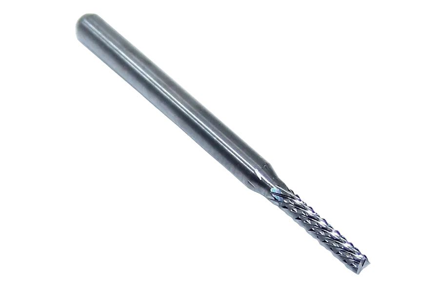 2121-0787.354F Kyocera 2.00mm Carbide Diamond Cut Router Burr Down Cut Fishtail 0.0787" Diameter 0.354" Flute 1.50" Length 0.1181" Shank