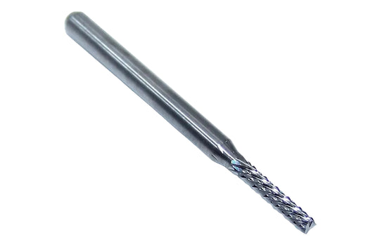2121-0787.354F Kyocera 2.00mm Carbide Diamond Cut Router Burr Down Cut Fishtail 0.0787" Diameter 0.354" Flute 1.50" Length 0.1181" Shank
