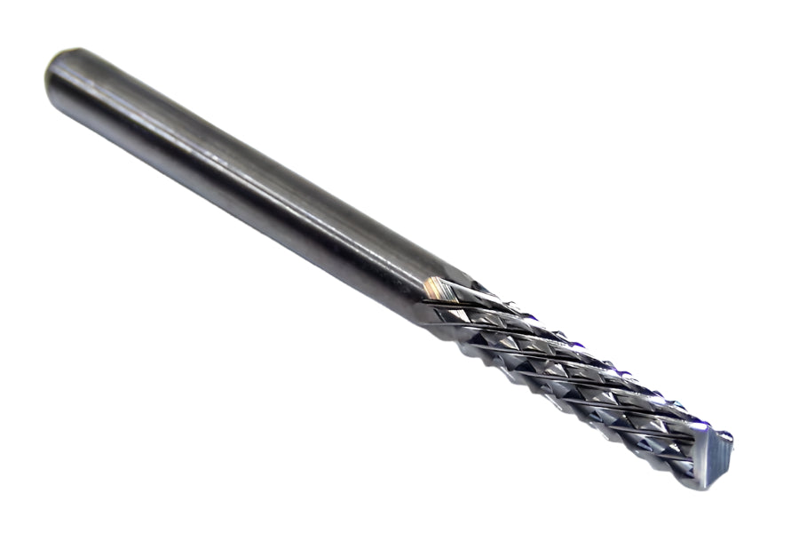 2121-1181.472D Kyocera 3.00mm Carbide Diamond Cut Router Burr Down Cut Drill Point 0.1181" Diameter 0.472" Flute 1.5" Length 0.1181" Shank