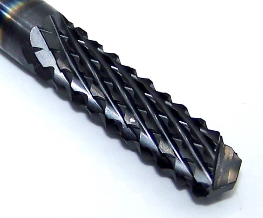 2120-2500D3750D Kyocera 1/4" Carbide Diamond Cut Router Burr Up Cut Drill Point DLC Coated 0.2500" Diameter 0.750" Flute 2.5" Length 0.25" Shank