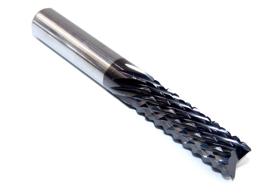 2121-3150D984F Kyocera 8.00mm Carbide Diamond Cut Router Burr Down Cut Fish Tail DLC Coated 0.3150" Diameter 0.984" Flute 2.5" Length 0.3150" Shank