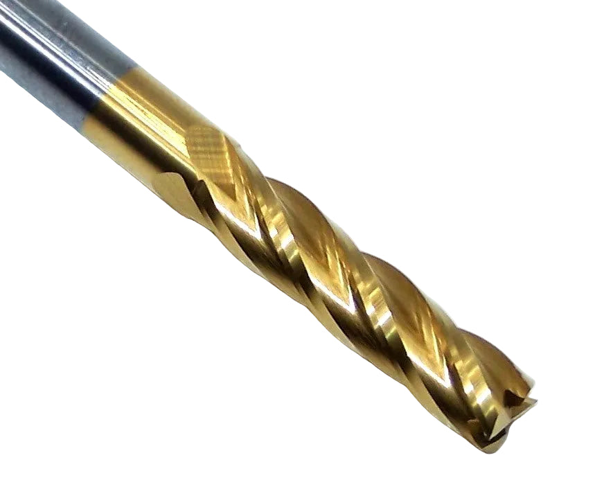 215-001013 Monster Tool 3/16" Carbide 4 Flute End Mill Long Length TiN Coated .1875" Diameter 0.750" Flute 2.50" Length 0.187" Shank GWS Tool Group