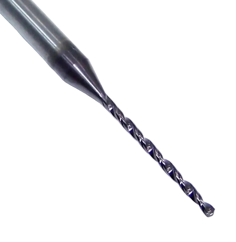 226-0394L591 Kyocera 1.00mm Carbide Drill 2 Flute ALTiN Coated 0.0394" Diameter 0.591" Flute 2.00" Length 0.1181" Shank 130° Point