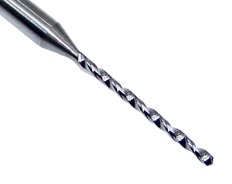 226-0453.670 Kyocera 1.15mm Carbide Drill 2 Flute Long Flute 0.0453" Diameter 0.670" Flute 2.00" Length 0.1181" Shank 130° Point