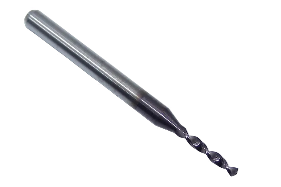 226-0598L400 Kyocera 1.52mm Carbide Drill 2 Flute ALTiN Coated 0.0598" Diameter 0.400" Flute 1.50" Length 0.1181" Shank 130° Point