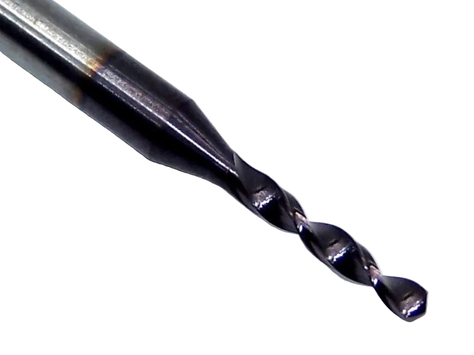 226-0614L400 Kyocera 1.56mm Carbide Drill 2 FLUTE ALTiN Coated 0.0614" Diameter 0.400" Flute 1.5" Length 0.1181" Shank 130° Point