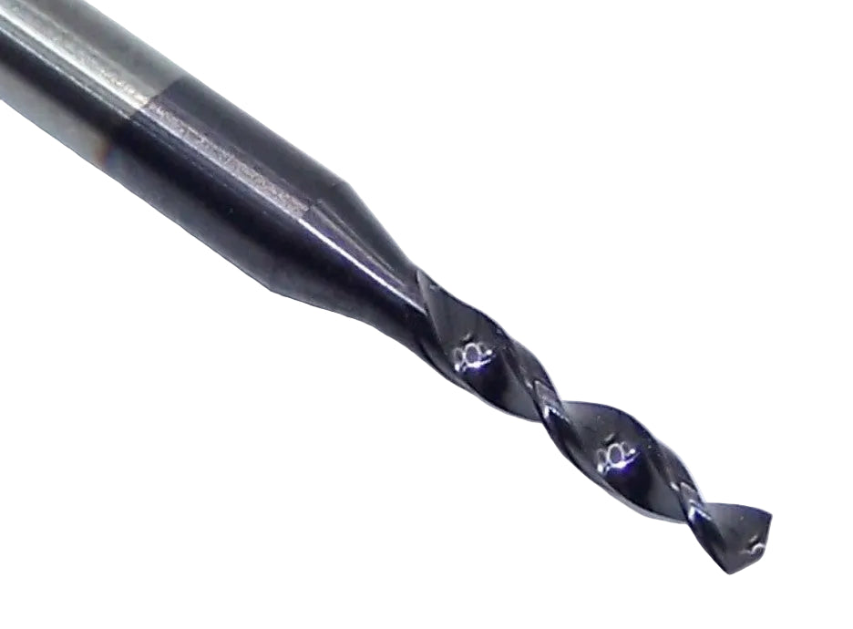 226-0669L400 Kyocera 1.70mm Carbide Drill 2 FLUTE ALTiN Coated 0.0669" Diameter 0.400" Flute 1.5" Length 0.1181" Shank 130° Point