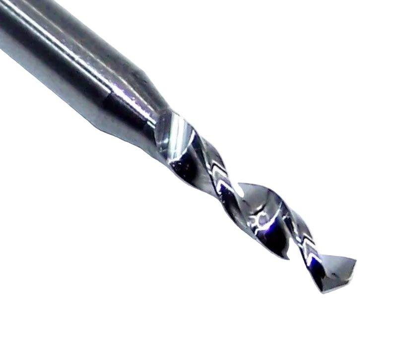 226-0799.400 Kyocera 2.03mm Carbide Drill 2 Flute 0.0799" Diameter 0.400" Flute 1.50" Length 0.1181" Shank 130° Point
