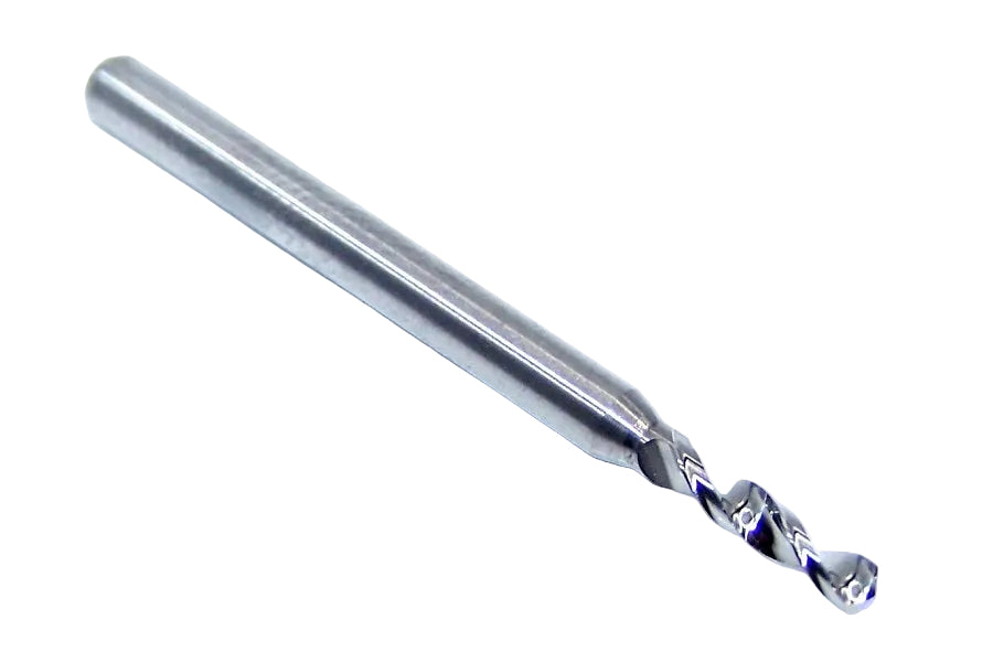 226-0831.400 Kyocera 2.11mm Carbide Drill 2 FLUTE 0.0831" Diameter 0.400" Flute 1.50" Length 0.1181" Shank 130° Point