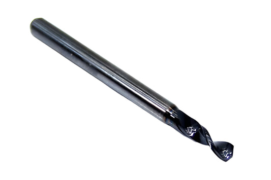 226-1008L400 Kyocera 2.56mm Carbide Drill 2 FLUTE ALTiN Coated 0.1008" Diameter 0.400" Flute 1.50" Length 0.1181" Shank 130° Point
