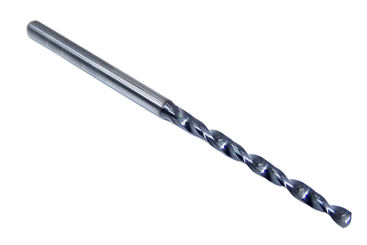 226-1024L1228 Kyocera 2.6mm Carbide Drill 2 FLUTE ALTiN Coated 0.1024" Diameter 1.228" Flute 2.362" Length 0.1181" Shank 130° Point