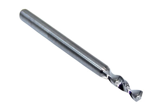 226-1028.400 Kyocera 2.61mm Carbide Drill 2 FLUTE 0.1028" Diameter 0.400" Flute 1.5" Length 0.1181" Shank 130° Point