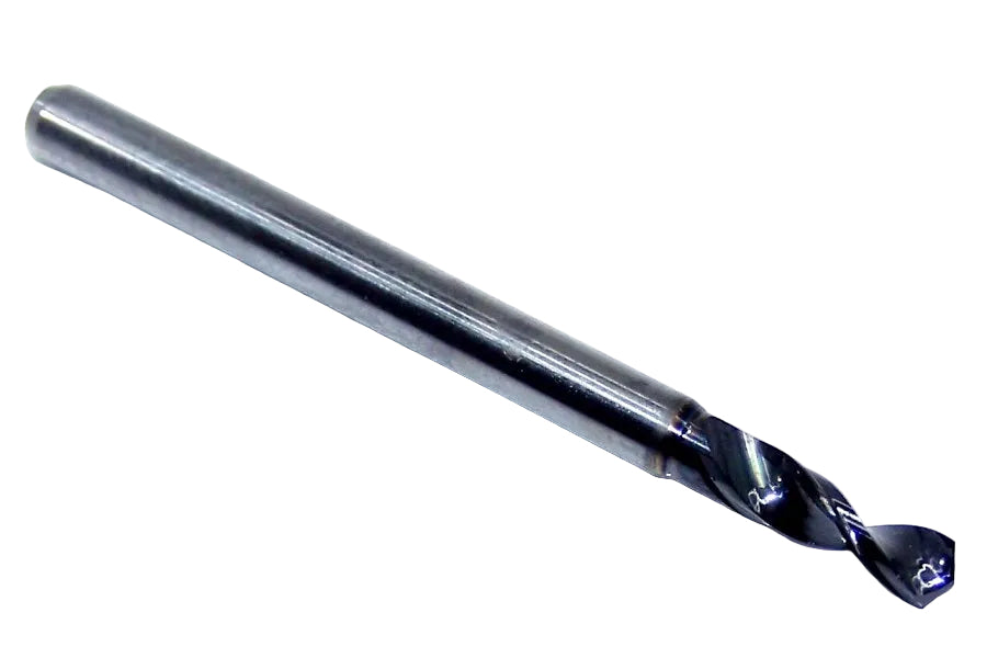 226-1039L400 Kyocera 2.64mm Carbide Drill 2 FLUTE ALTiN Coated 0.1039" Diameter 0.400" Flute 1.5" Length 0.1181" Shank 130° Point