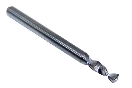 226-1051.400 Kyocera 2.67mm Carbide Drill 2 FLUTE 0.1051" Diameter 0.400" Flute 1.5" Length 0.1181" Shank 130° Point