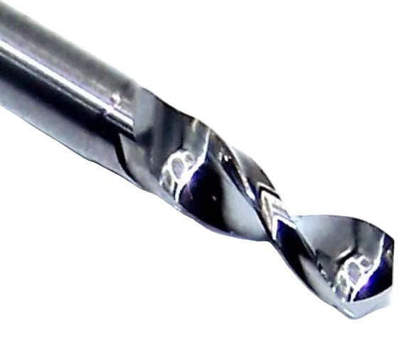 226-1126.400 Kyocera 2.86mm Carbide Drill 2 FLUTE 0.1126" Diameter 0.400" Flute 1.50" Length 0.1181" Shank 130° Point