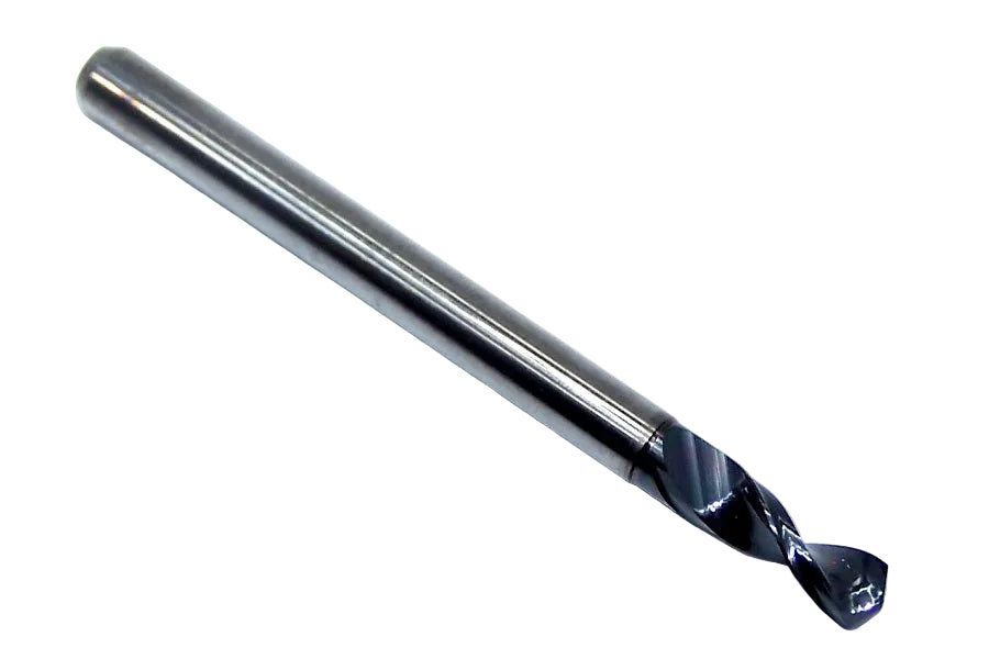 226-1126L400 Kyocera 2.86mm Carbide Drill 2 FLUTE ALTiN Coated 0.1126" Diameter 0.400" Flute 1.50" Length 0.1181" Shank 130° Point