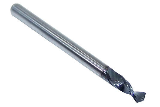 226-1134L400 Kyocera 2.88mm Carbide Drill 2 FLUTE ALTiN Coated 0.1134" Diameter 0.400" Flute 1.5" Length 0.1181" Shank 130° Point