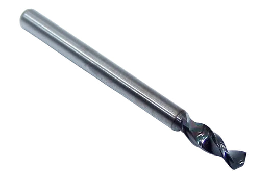 226-1138L400 Kyocera 2.89mm Carbide Drill 2 Flute AlTiN Coated 0.1138" Diameter 0.400" Flute 1.5" Length 0.1181" Shank 130° Point