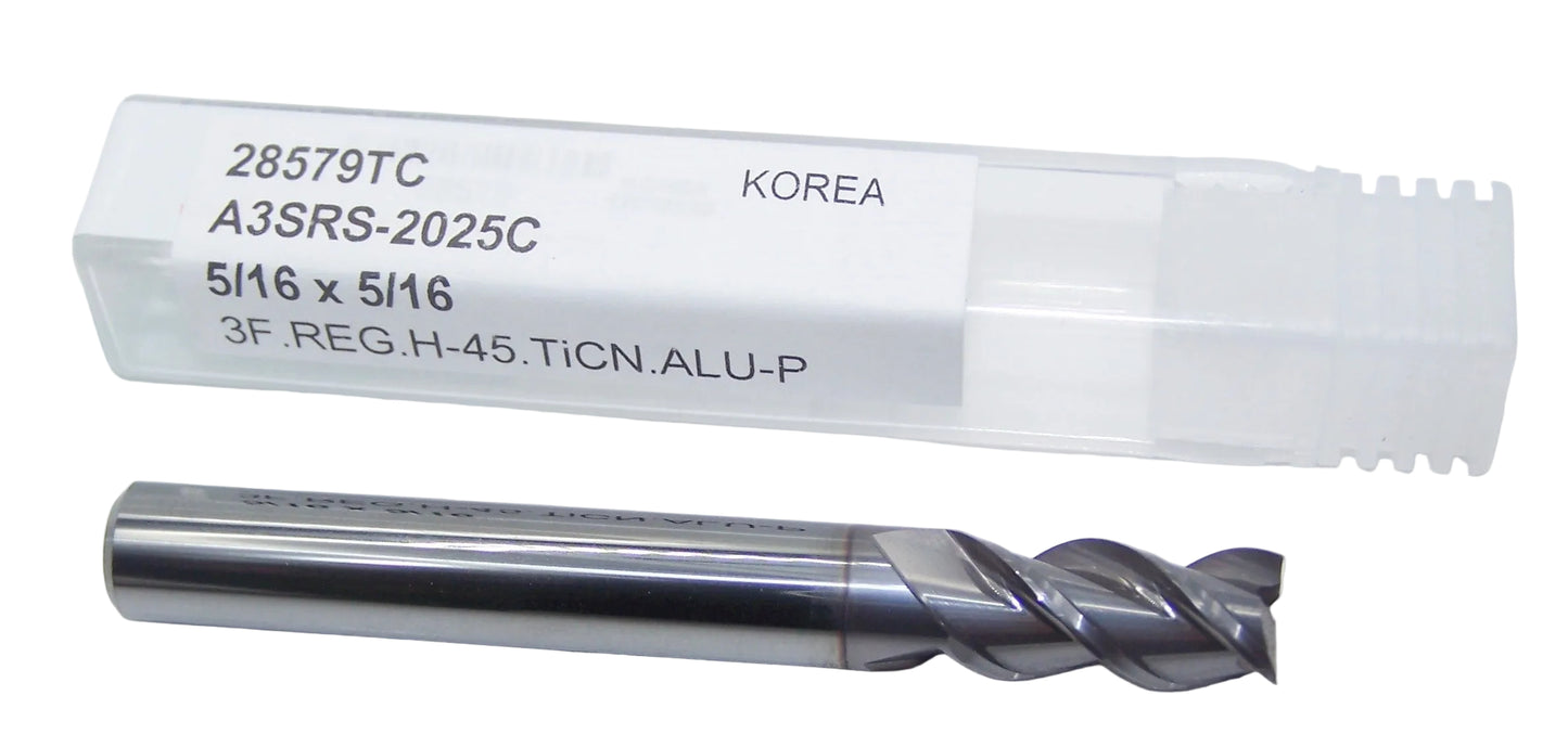 28579TC YG1 5/16" Carbide 3 Flute End Mill ALU-POWER SQ for Aluminum TiCN .3125" Diameter .625" Flute 2.50" OAL .3125" Shank