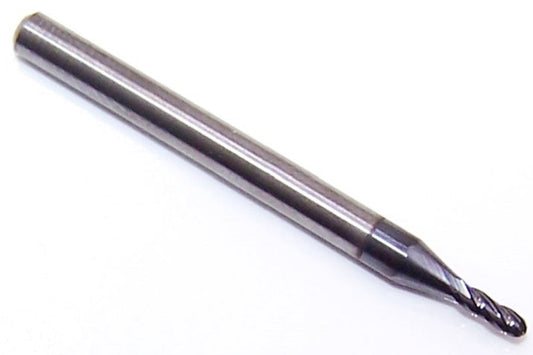 30034 Kyocera SGS 1/16" Carbide 4 Flute End Mill Ball AlTiN Coated .0625" Diameter .188" Flute 1.50" Overall Length .125" Shank