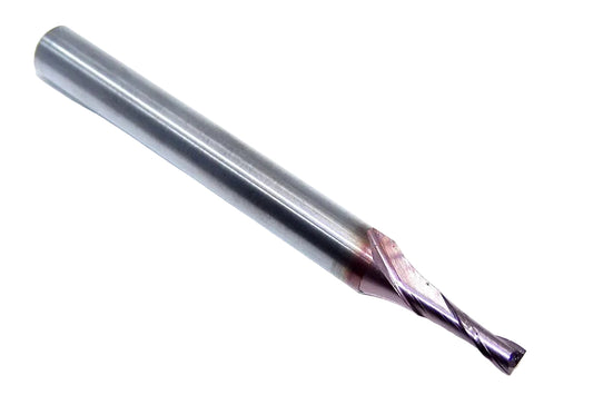 32260 Kyocera SGS 1/8" Carbide 2 Flute End Mill TiCN Coated  SQ 0.1250" Diameter 0.375" Flute 2.50" Length 0.250" Shank