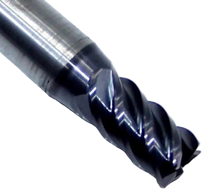 32612 Kyocera SGS 7/32" Carbide 5 Flute End Mill .015" Radius AlTiN Coating  .2188" Diameter .350" Flute 2.00" Length .250" Shank  V-Carb