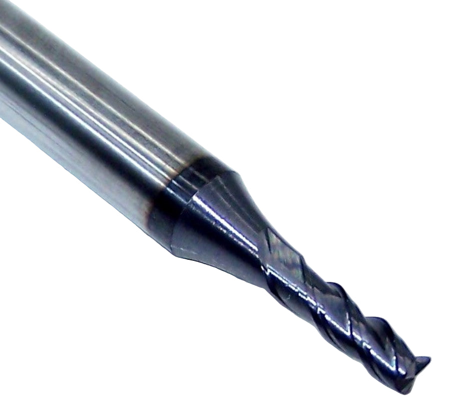 33345 Kyocera SGS 1/8" Carbide 3 Flute End Mill AlTiN Coated  .015" Radius 0.1250" Diameter 0.375" Flute 2.50" Length 0.250" Shank Titan Series