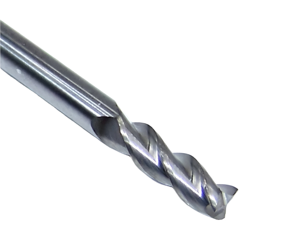 34728 Kyocera SGS 1/8" Carbide 3 Flute End Mill TiB2 Coated S-Carb Square 0.1250 Diameter .375 Flute 1.50 Length .125 Shank