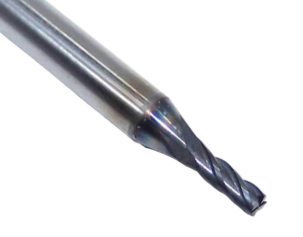36040111 1/16" Carbide 4 Flute End Mill Square End SQ WXL Coating 0.0625" Diameter 0.1875" Flute 1.50" Length .125" Shank for Hard Metal (Copy)