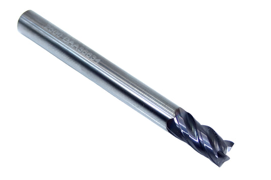 36416 Kyocera SGS 1/4" Carbide 4 Flute End Mill SQ .250" Diameter .500" Flute 2.50" Length .250" Shank  Z-Carb AP
