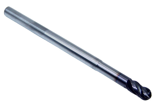 36480 Kyocera SGS 1/4" Carbide 4 Flute End Mill Ball End 1.25" Long Reach .1250" Diameter .500" Flute 4.00" Length .250" Shank  Z-Carb ZAP