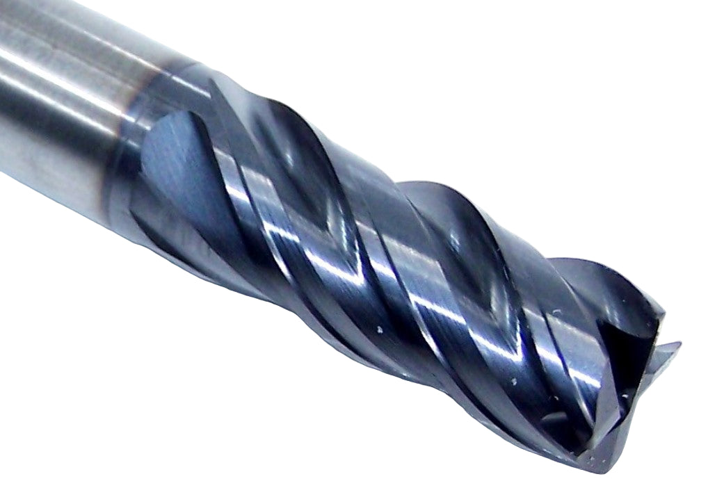 36555 Kyocera SGS 3/8" Carbide 4 Flute End Mill .020" Radius AlTiN Coated .375" Diameter .875" Flute 2.5" Length .375" Shank with Weldon Flat  Z-Carb HTA