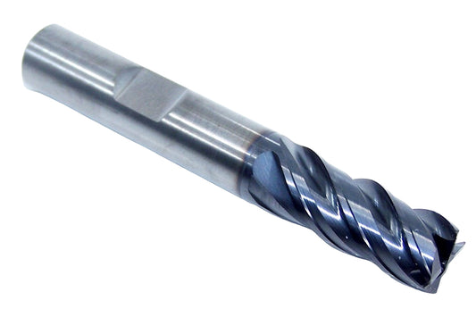 36555 Kyocera SGS 3/8" Carbide 4 Flute End Mill .020" Radius AlTiN Coated .375" Diameter .875" Flute 2.5" Length .375" Shank with Weldon Flat  Z-Carb HTA