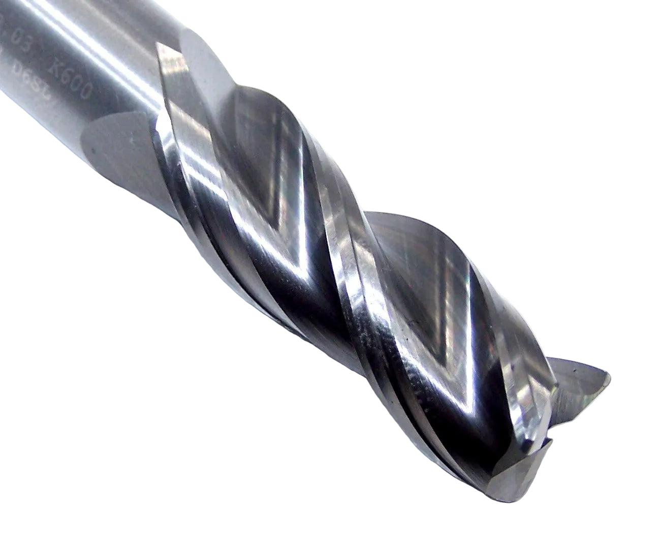 ABDE0500J3ARB K600 Kennametal 1/2" Carbide 3 Flute End Mill .030" Radius Bright .500" Diameter 1.25" Flute 3.00" Length .500" Shank for Aluminum  3660430