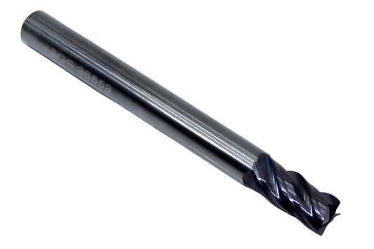 36853 Kyocera SGS 1/4" Carbide 4 Flute End Mill .020" Radius .250" Diameter .500" Flute 2.50" Length .250" Shank  Z-Carb AP