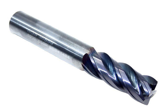 36859 Kyocera SGS 1/2" Carbide 4 Flute End Mill .030" Radius .500" Diameter 1.25" Flute 3.25" Length .500" Shank  Z-Carb ZAP