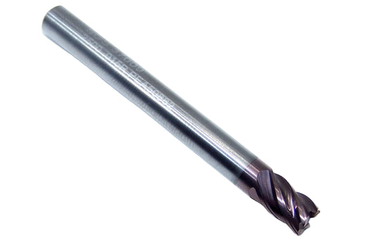 37009 Kyocera SGS 1/4" Carbide 5 Flute End Mill .015" Radius .250" Diameter 0.375" Flute 2.50" Length .250" Shank  Z-Carb HPR