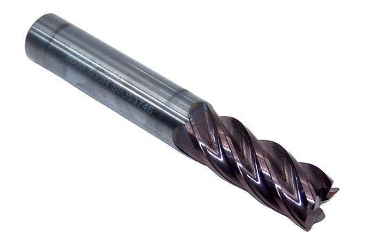 37050 Kyocera SGS 1/2" Carbide 5 Flute End Mill .030" Radius .500" Diameter 1.25" Flute 3.25" Length .500" Shank  Z-Carb HPR