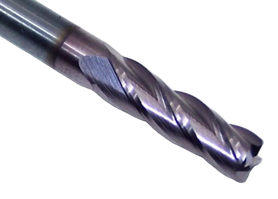 38118 Kyocera SGS 3/16" Carbide End Mill 4 Flute .020" Radius TiCN Coated .1875" Diameter .625" Flute 2.00" Length .1875" Shank