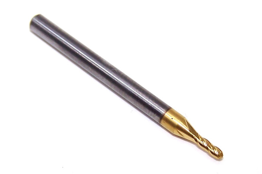 39108 Kyocera SGS 1/16" Carbide 4 Flute End Mill Ball TiN Coated .0625" Diameter .188" Flute 1.50" Overall Length .125" Shank