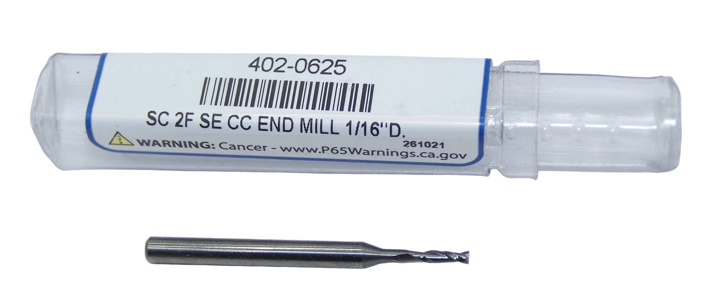 402-0625 OSG 1/16" Carbide 2 Flute End Mill Square .0625" Diameter .187" Flute  1.50" Length .125" Shank