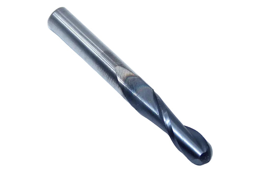 48744 Kyocera SGS 6.00mm Carbide 2 Flute End Mill Ball End AlTiN Coated .236" Diameter 0.748" Flute  1.97" Length .236" Shank