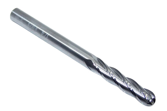51573 YG1  1/4" Carbide 4 Flute End Mill Ball End .250" Diameter 1.125" Flute 3.00" Length .250" Shank